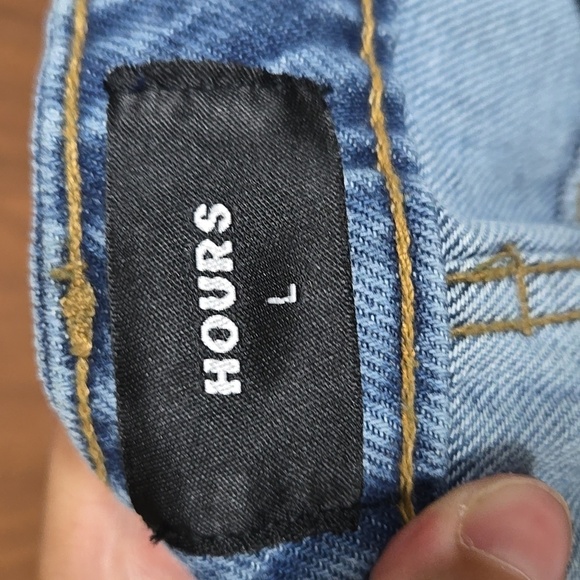 Hours Size L Medium Wash Denim Cargo Short - Picture 6 of 8